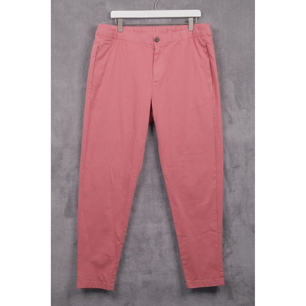 BONOBOS‎ Elastic Waist Chino Jogger Pants Casual Tapered Salmon Pink Mens Sz L